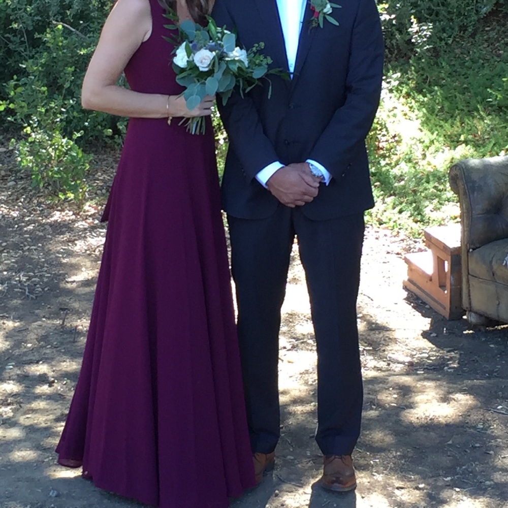 Long wine colored dress